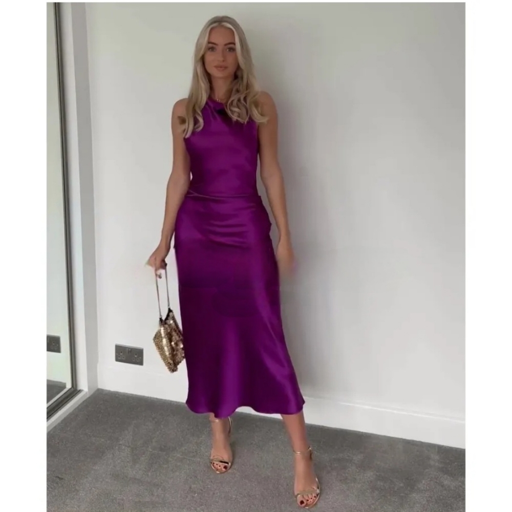 Zara Satin effect midi dress